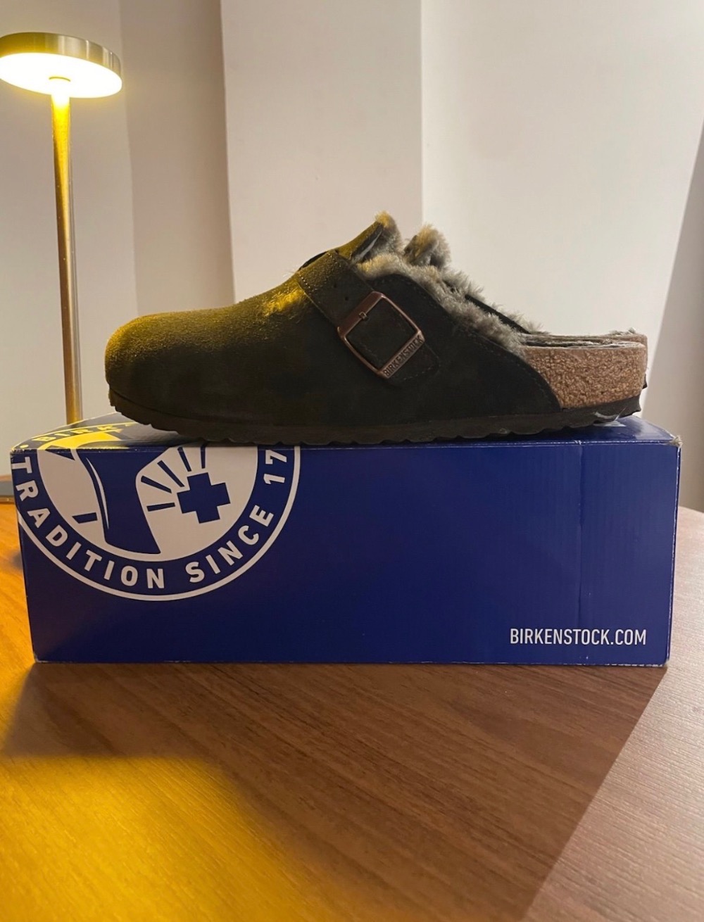 Sandália Birkenstock Boston Shearling Mocca — 39, Novo