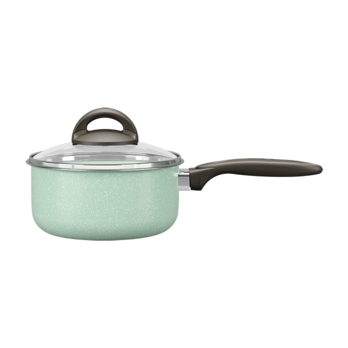 Panela com Tampa 16 cm Revestimento Cerâmico Antiaderente Mineral Resist Cor Verde Ceramic Life Suprema Brinox Verde