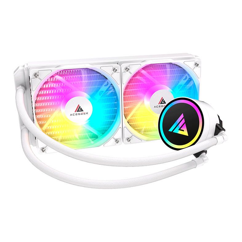 Foto 2 de Water Cooler Acegeek E240, Rainbow, 240mm, Branco, AG-E240-WH