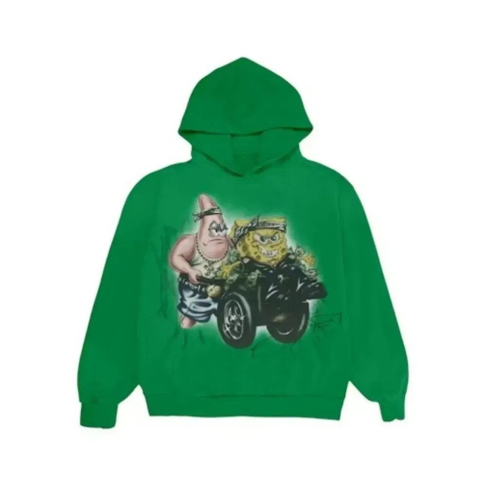 SpongeBob x Cactus Jack Travis Scott Moletom Fancy Life Green — M / G, Novo