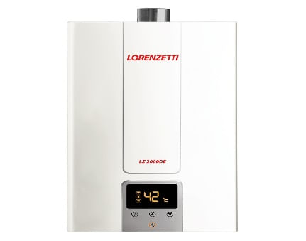 Aquecedor a Gás Branco LZ 2000DE 20 Litros GN Display Digital Lorenzetti