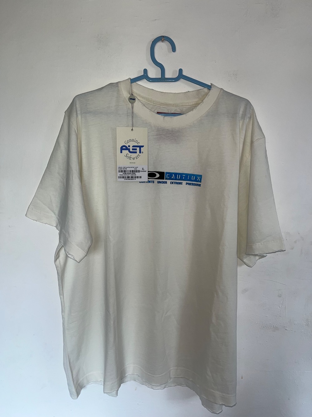 Oakley x Piet Camiseta Caution Ripped Bone White — XG, Novo