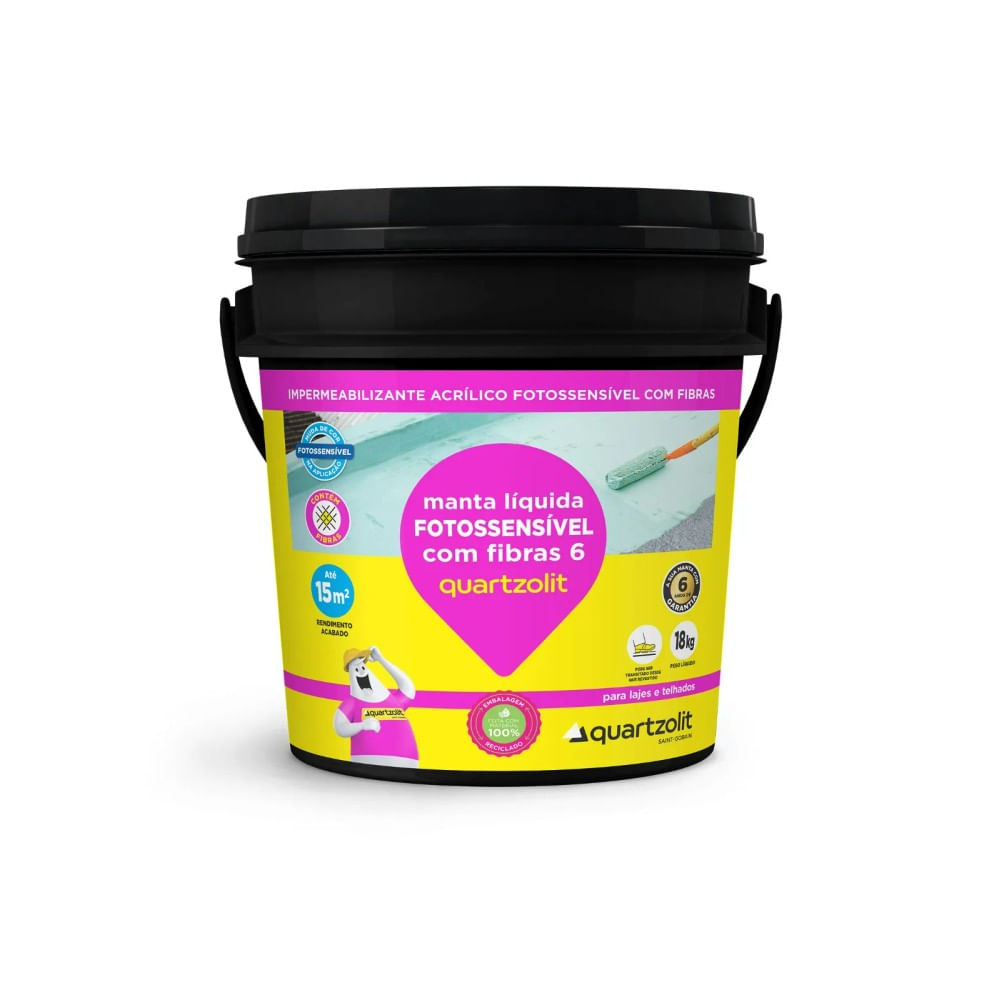 Manta Líquida Fotossensível com Fibras 6 Quartzolit 18kg Manta Liquída Com Fibras 6 Quartzolit