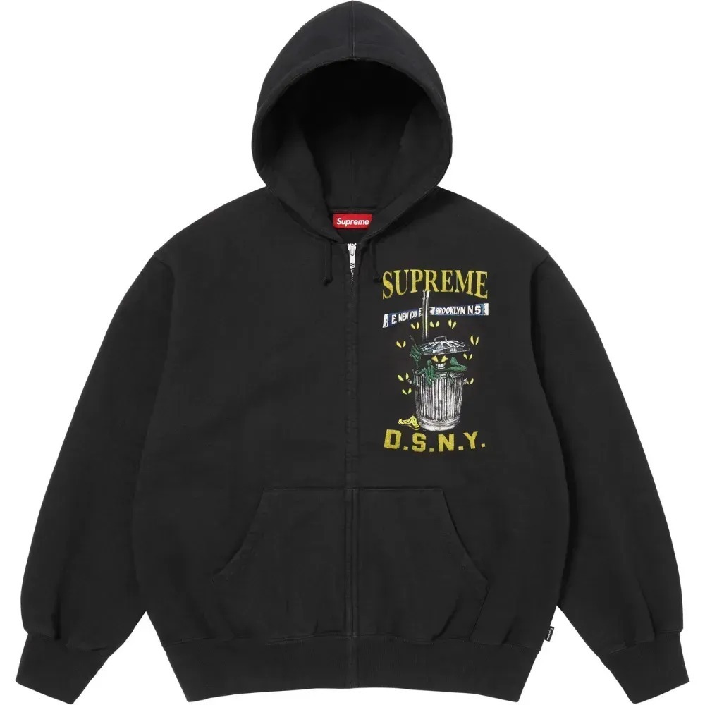 DSNY x Supreme Moletom Zip Up Black SS26-W3 — P / M / G / XG, Novo