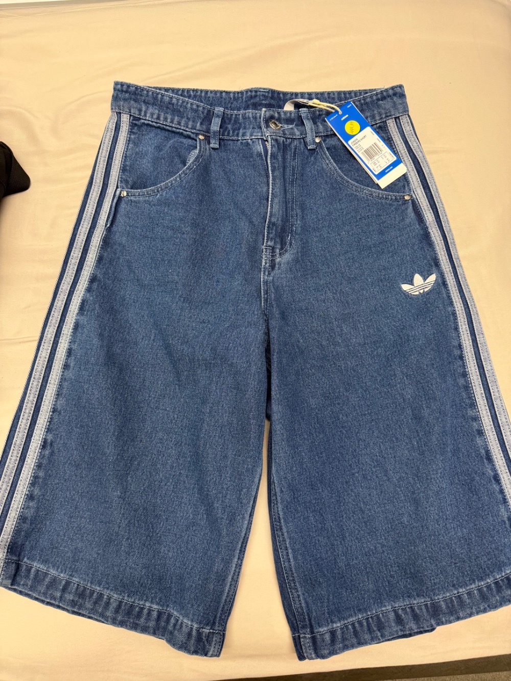 Bermuda adidas Jeans Firebird Blue — M, Novo