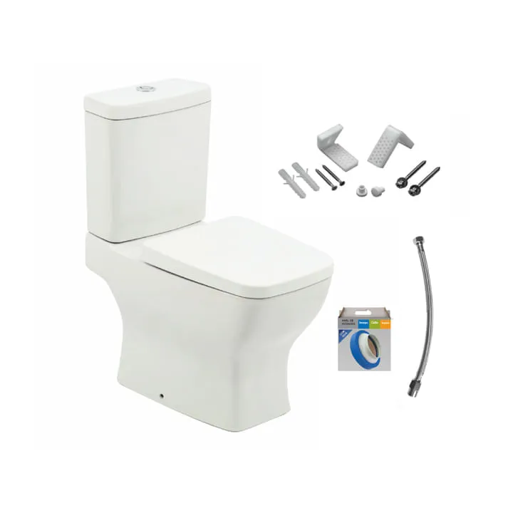 KIT BACIA COM CAIXA, ASSENTO PP SOFT CLOSE E COMPL INST BOSS BR ROCA