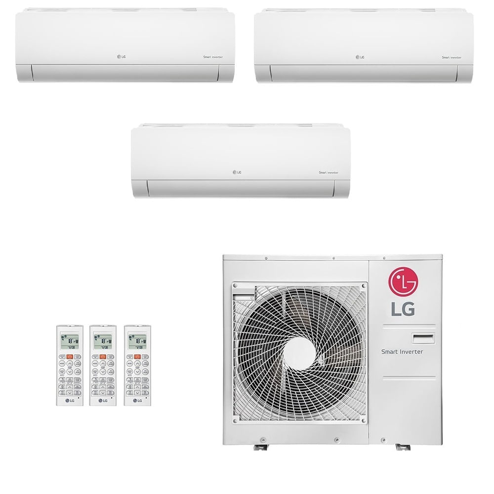 Ar-Condicionado Multi Split Inverter LG 48.000 (1x Evap HW 18.000 + 2x Evap HW 24.000) Quente/Frio 220V