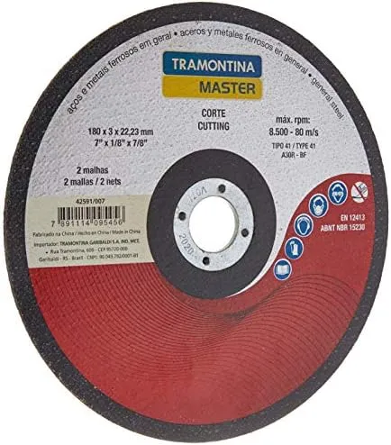 DISCO DE CORTE PARA AÇO 7 TRAMONTINA