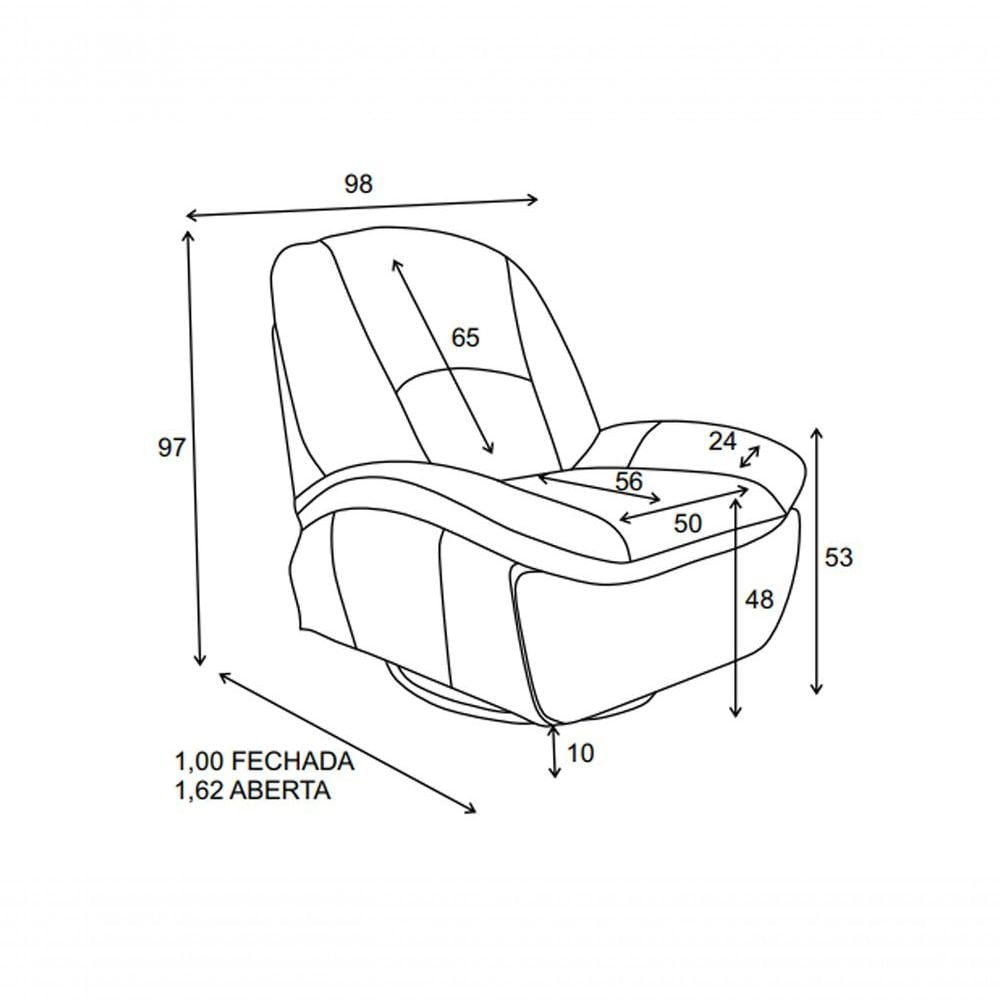 Foto 5 de Poltrona De Couro Soft Glider Elétrica Turquese - Mempra