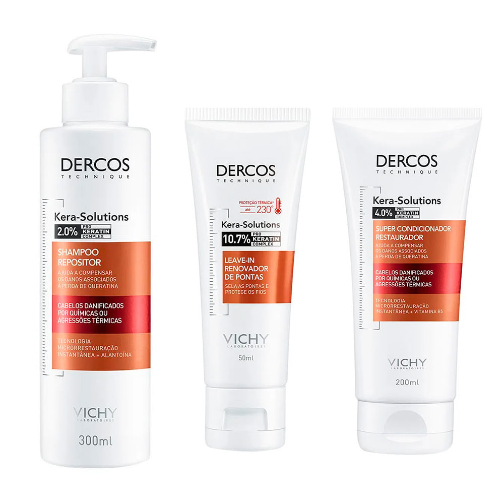 Vichy Dercos Kera Solutions Kit - Shampoo + Condicionador + Leave In — Kit