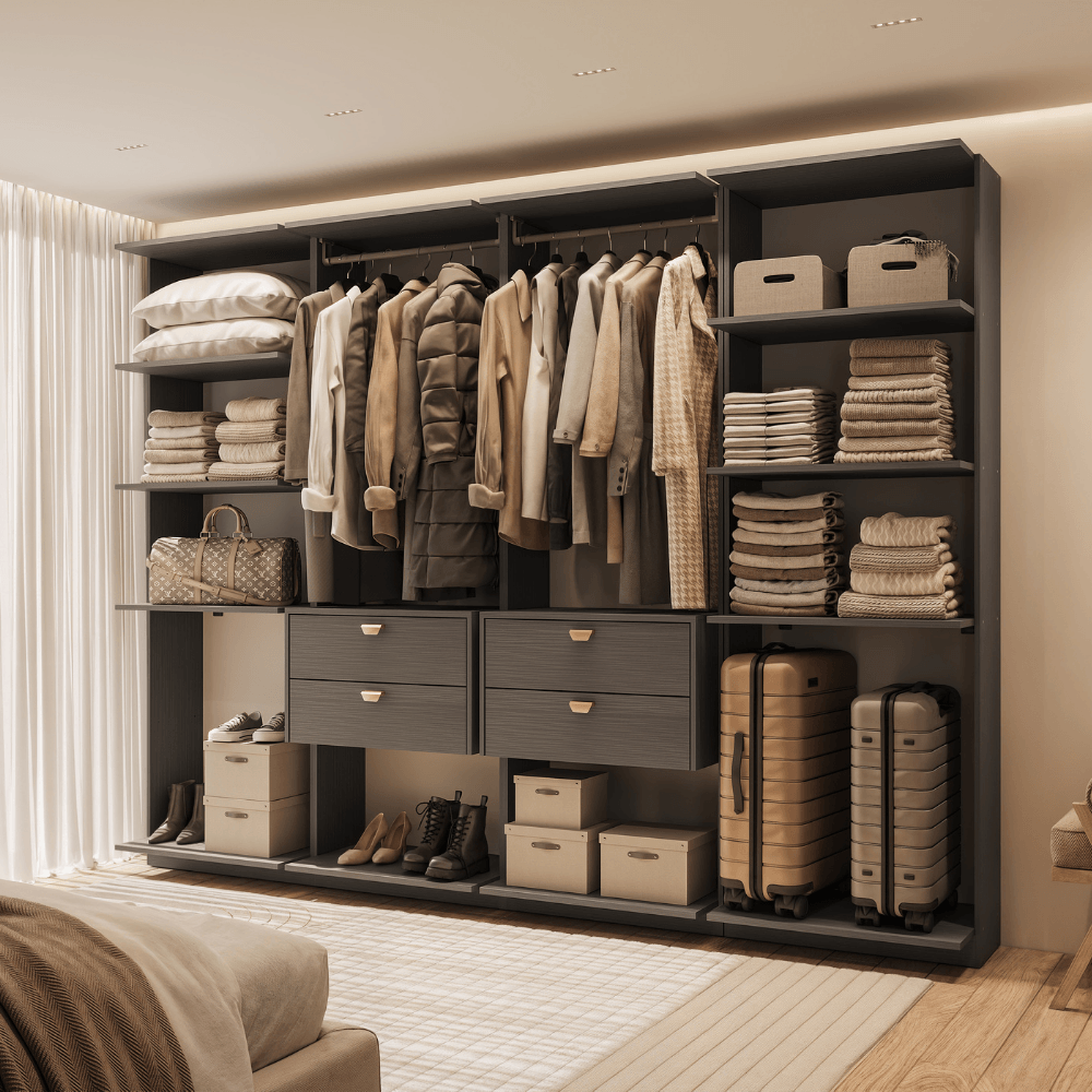 Closet Modulado 4 Gavetas Alasca Preto Touch Carraro