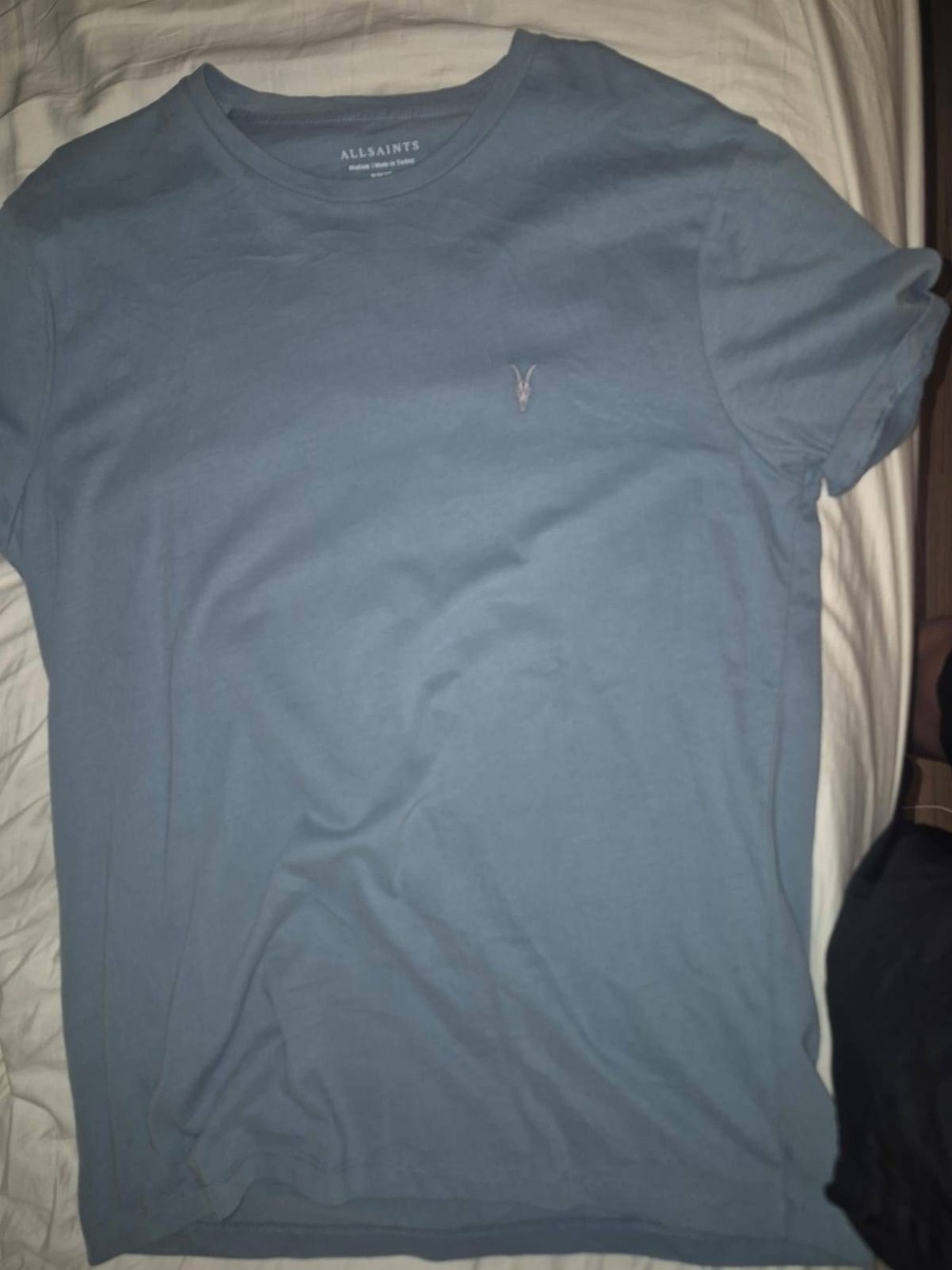 Camiseta AllSaints Brace Ramskull Crew Neck Spinel Blue — M, Novo