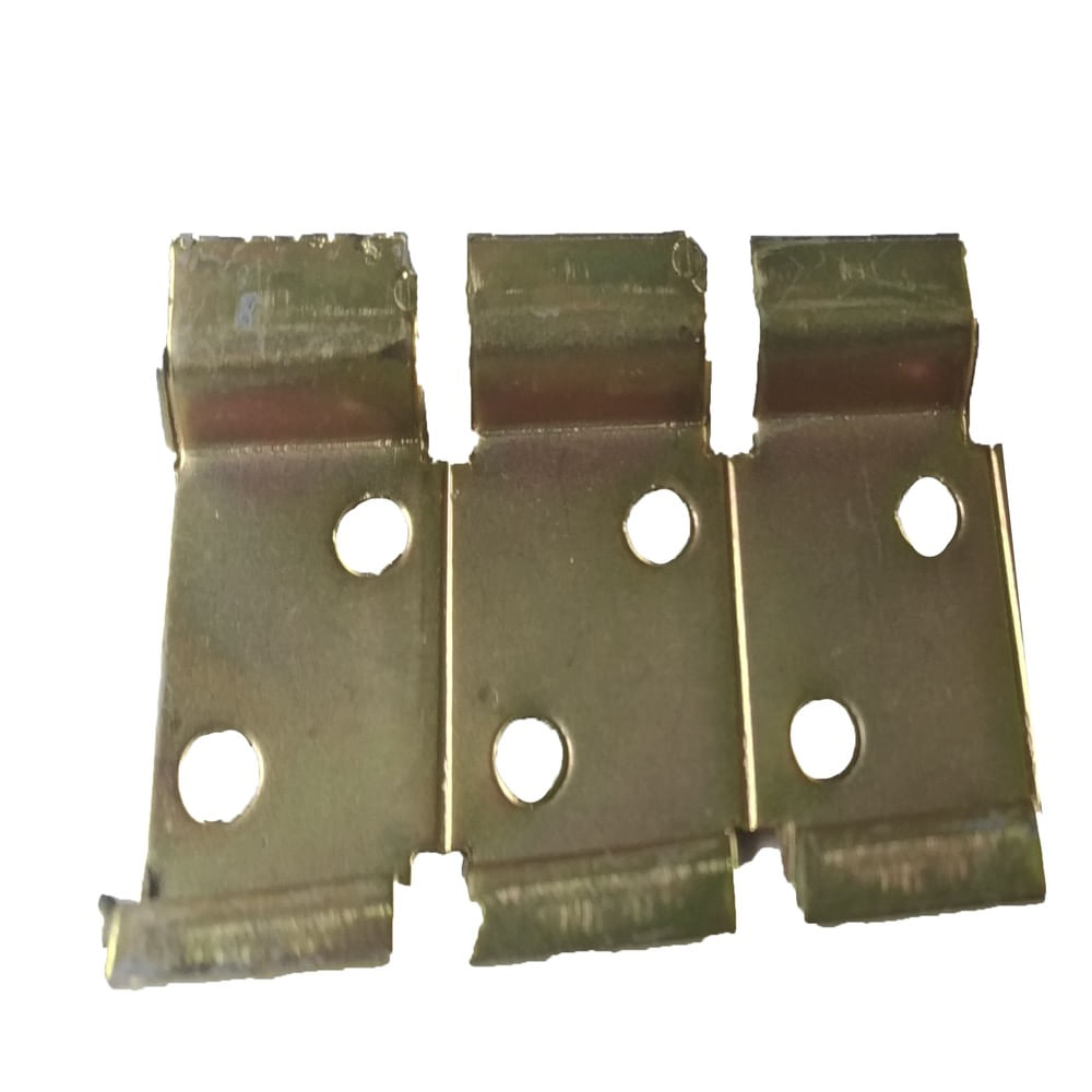 Suporte Metal Bicromatizado Para 3 Disjuntores Din Dourado 01 Peça Bricopack