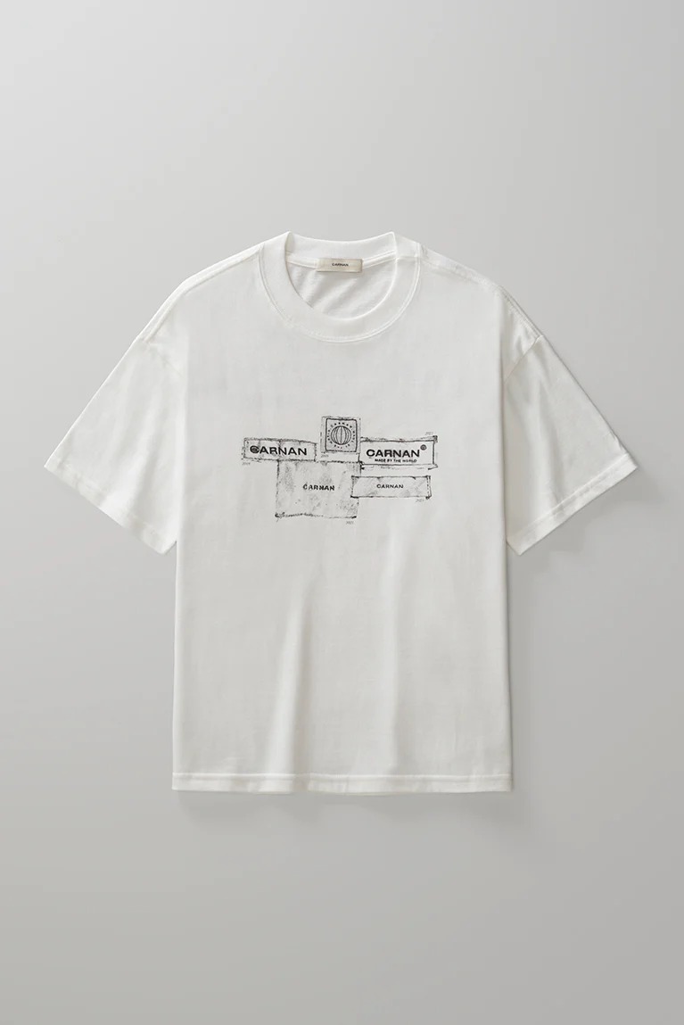 Camiseta Carnan Labels Boxy Off White — XG, Novo