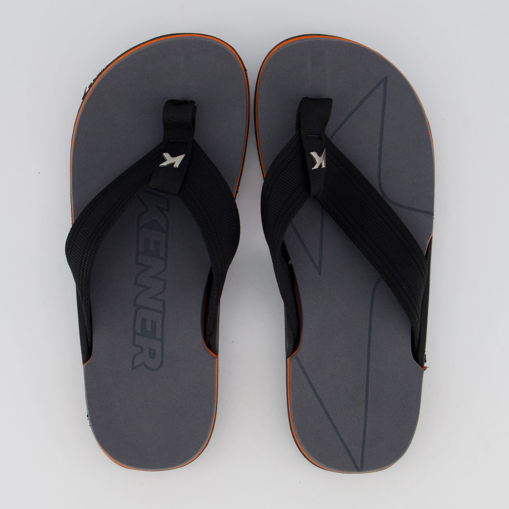 Chinelo Kenner Nk6 Pro Preto e Laranja