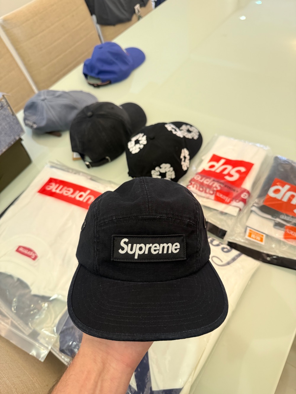 Boné Supreme Military Camp Black SS26-W4 — Único, Novo