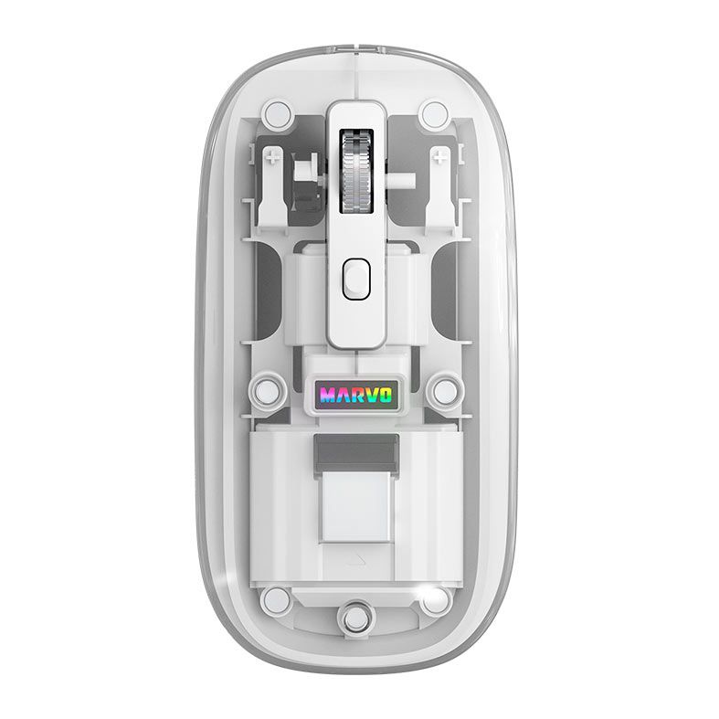Mouse Marvo M810W, Rainbow, Wireless, 1600DPI, Branco, M810W-WTH