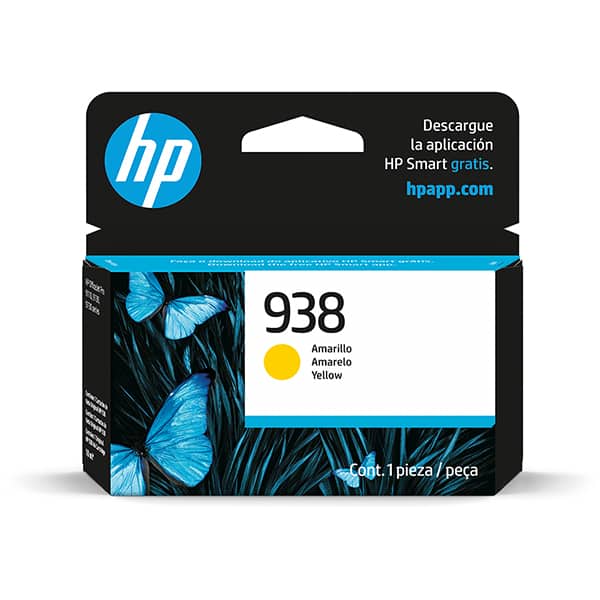 Cartucho HP 938 Amarelo, Original (4S6X7PL) Para HP OfficeJet Pro, 9110, 9120, 9130, 9720, 9730, HP CX 1 UN