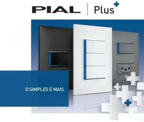 PLACA 1 POSTO 4X2 PRETA - PIAL PLUS+ PIAL