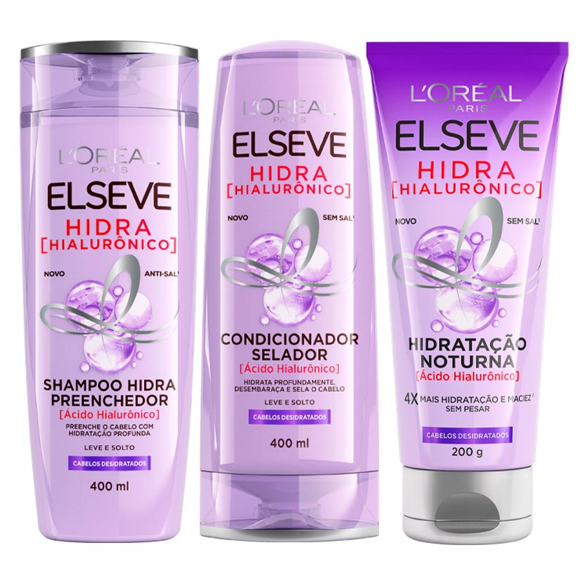 Elséve Hidra Hialurônico Kit - Shampoo + Condicionador + Creme Noturno — Kit