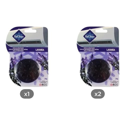 Kit 3 Unid Ba Clean: Pastilhas P/ Ar Condicionado Bactericida Lavanda + 2 Pastilhas Aromatizantes Lavanda