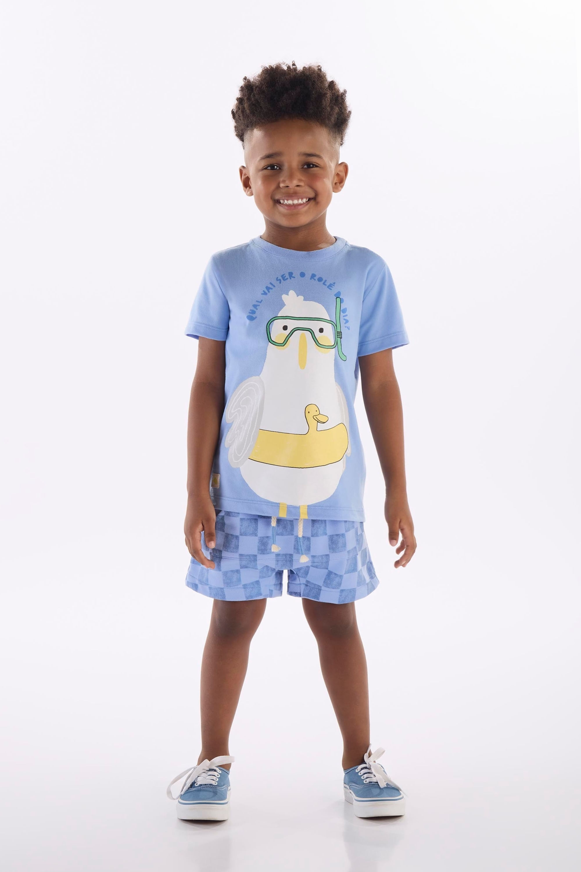 Conjunto Infantil Masculino Ninhada (Azul Claro) Três e Já — 01