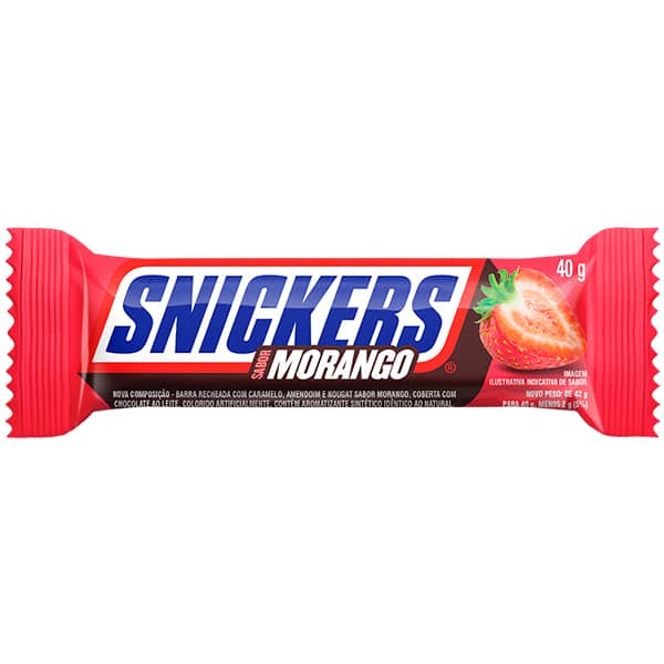 Chocolate Snickers Morango, 40g, Mars Brasil - PT 1 UN