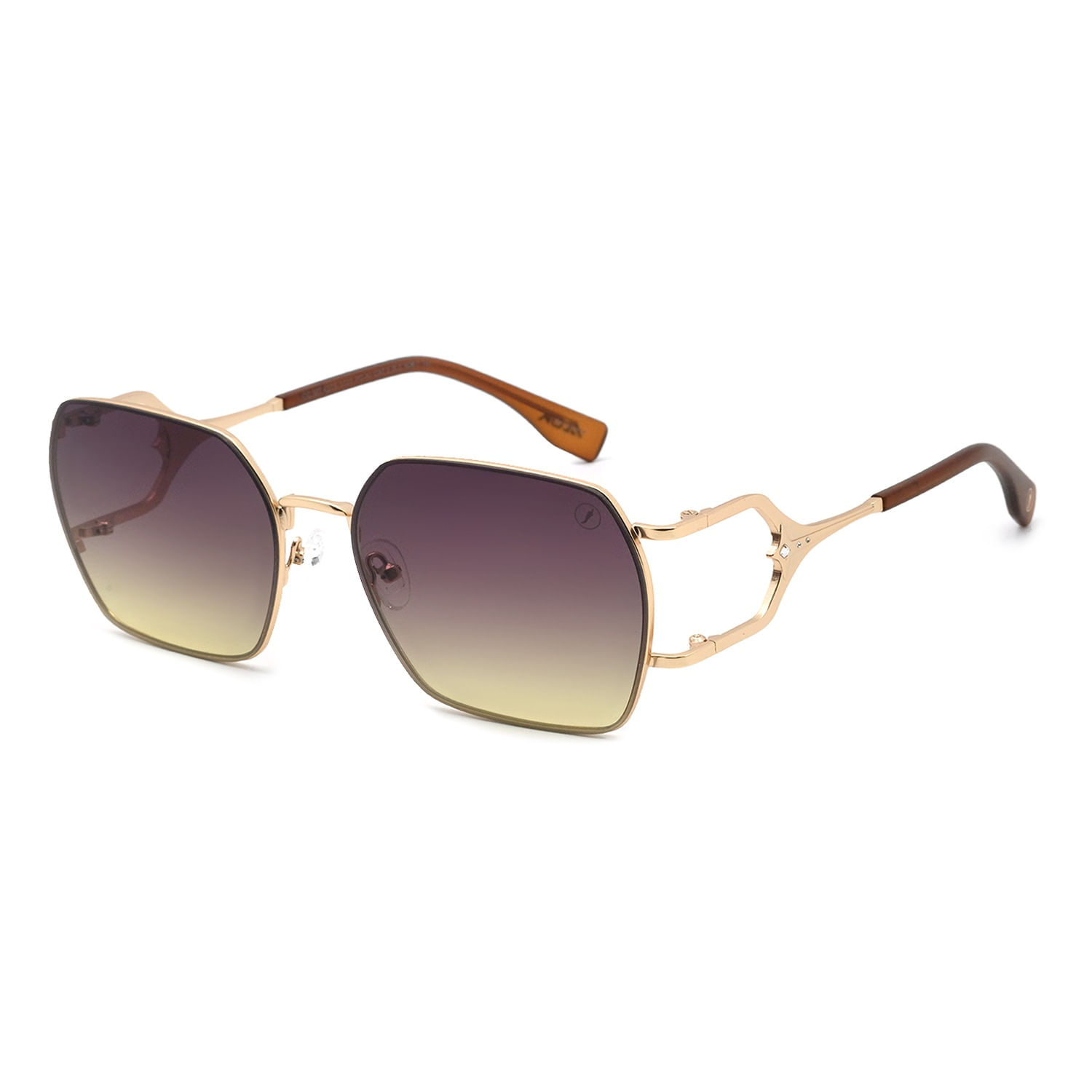Óculos de Sol Feminino Alok Space Rave Quadrado Degradê Dourado OC.MT.4219.5721