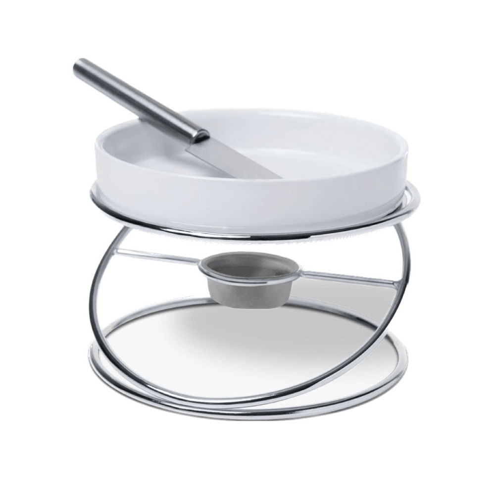 Rechaud Branco Para Queijo Brie 4 Peças - Brinox