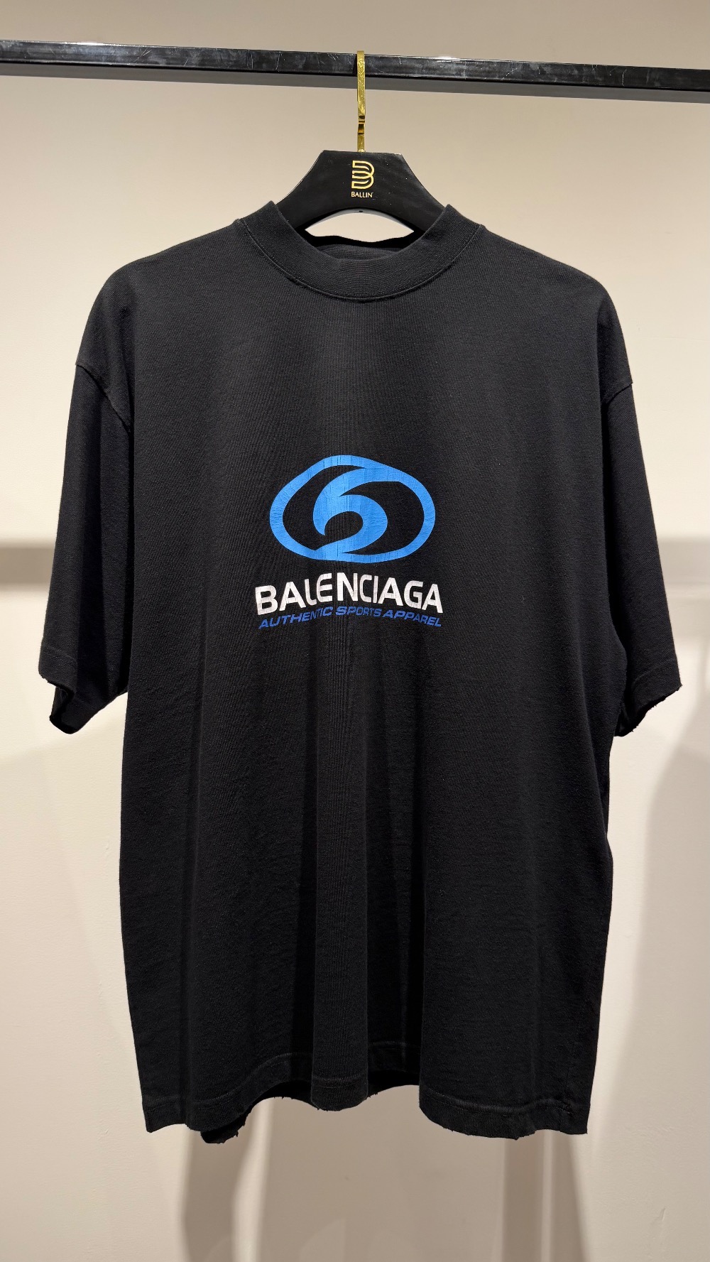 Camiseta Balenciaga 3B Sports Icon Black Blue — P / G, Novo