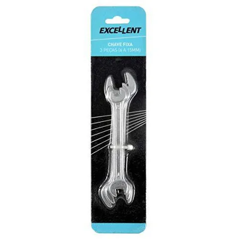 Jogo Chave Fixa 3 Peças 6 a 15 mm