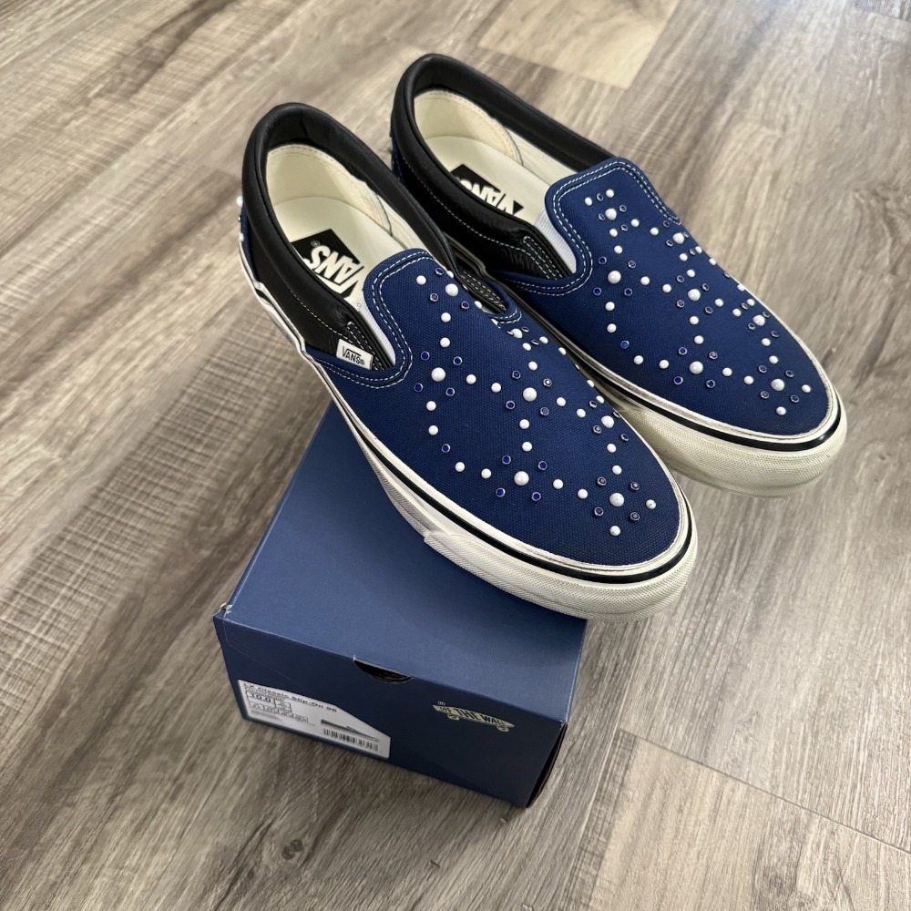 Satoshi Nakamoto x Vans Slip-On LX Classic 98 Pearlized Indigo — 34 / 35 / 35.5 / 36 / 37, Novo