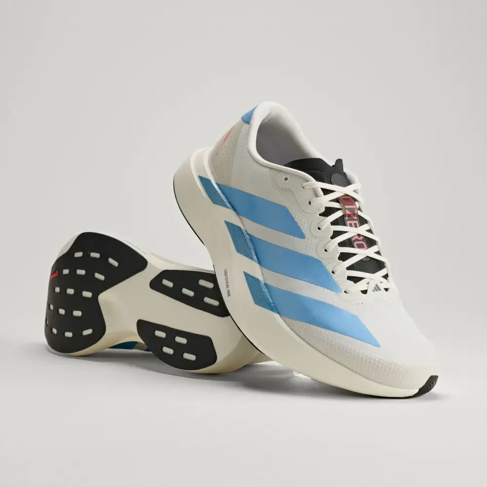 adidas Adizero EVO SL Off White Light Blue Bright Red — 42, Novo