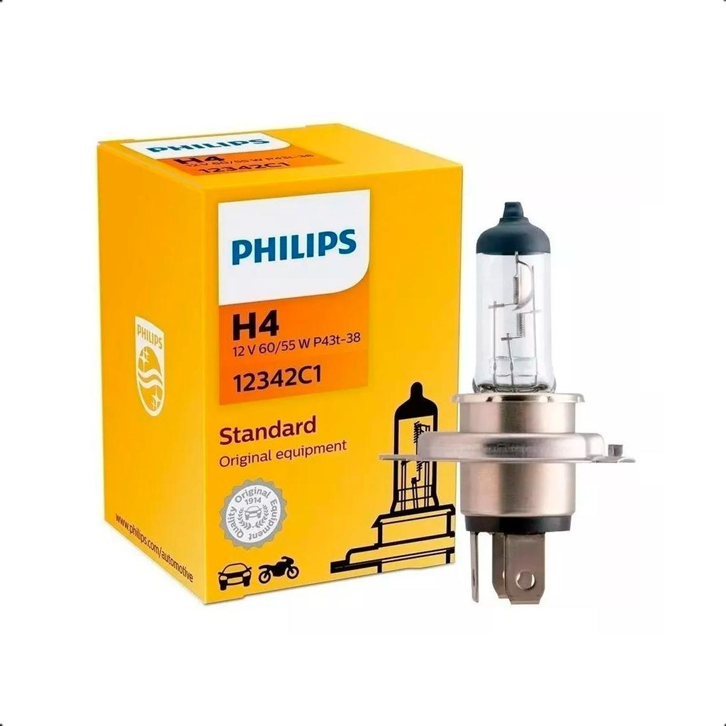 Foto 2 de Lâmpada H4 Halógena Farol Alto Baixo Philips Standard 12V