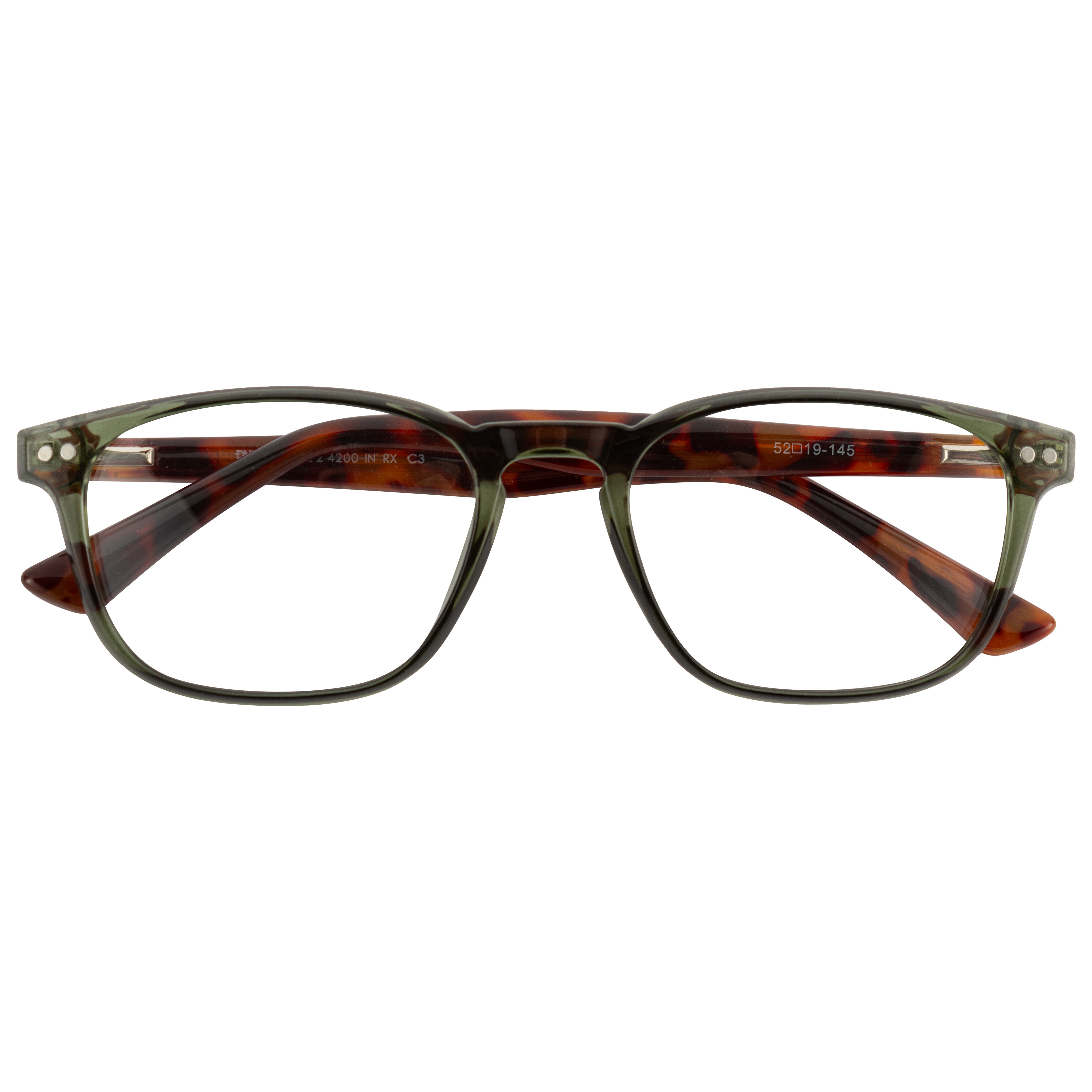 Foto 2 de Armação para Óculos de Grau Masculino DNZ RDNZ24200C3 Demi Cristal Verde
