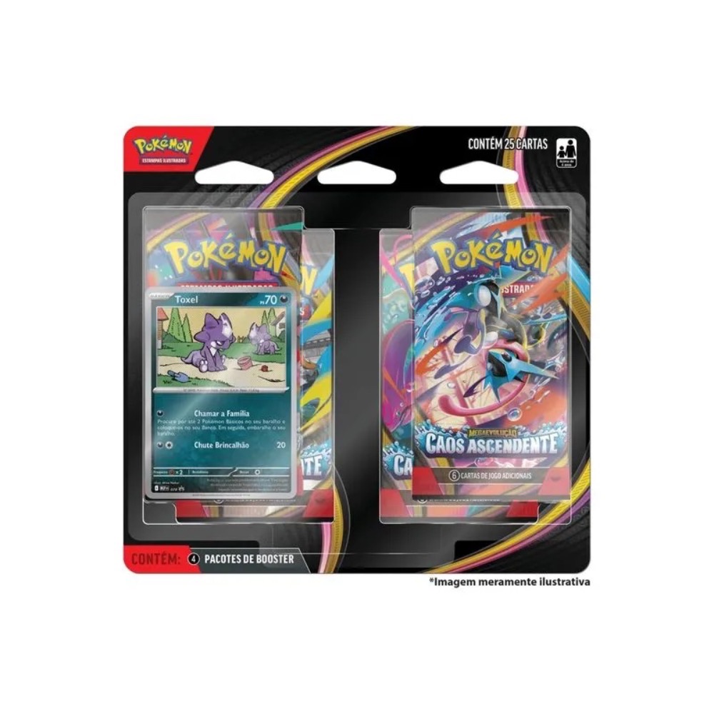 Blister Quádruplo ME04 Caos Ascendente (Toxel) Pokémon TCG PT-BR — Único, Novo