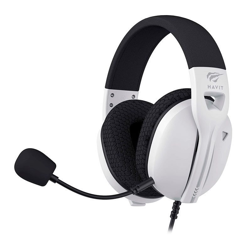 Headset Gamer Havit Fuxi- H5D, Drivers 50mm, Branco e Preto, HVGMH-FUXI-H5D-WB