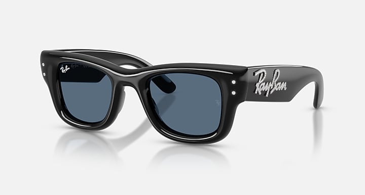 Ray-Ban Óculos De Sol Wayfarer Puffer Crystal Edition - Quadro Preto Lente Azul 47-23