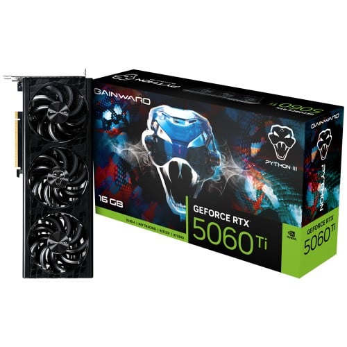 Placa de Vídeo Gainward NVIDIA GeForce RTX 5060 Ti Python III, 16GB, GDDR7, DLSS, Ray Tracing, NE7506T019T1-GB2061T