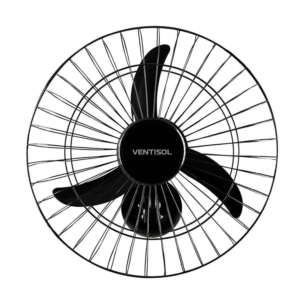 Ventilador de Parede Ventisol 130W 50cm 3 Pás 3 Velocidades Preto 110V 110
