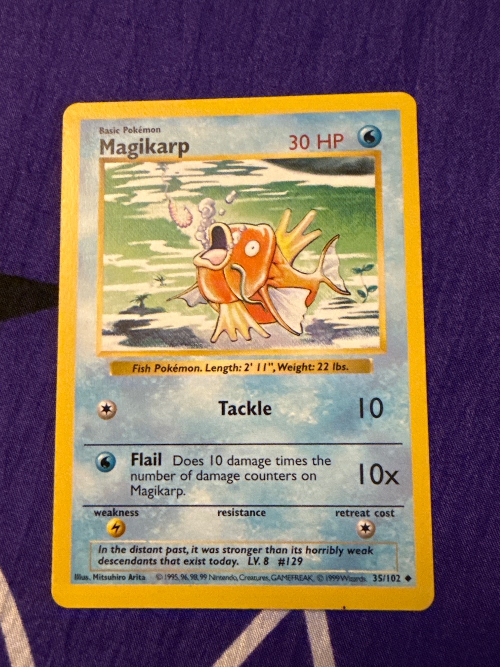 Magikarp (35/102) Base Set Pokémon TCG — Moderately Played, Usado