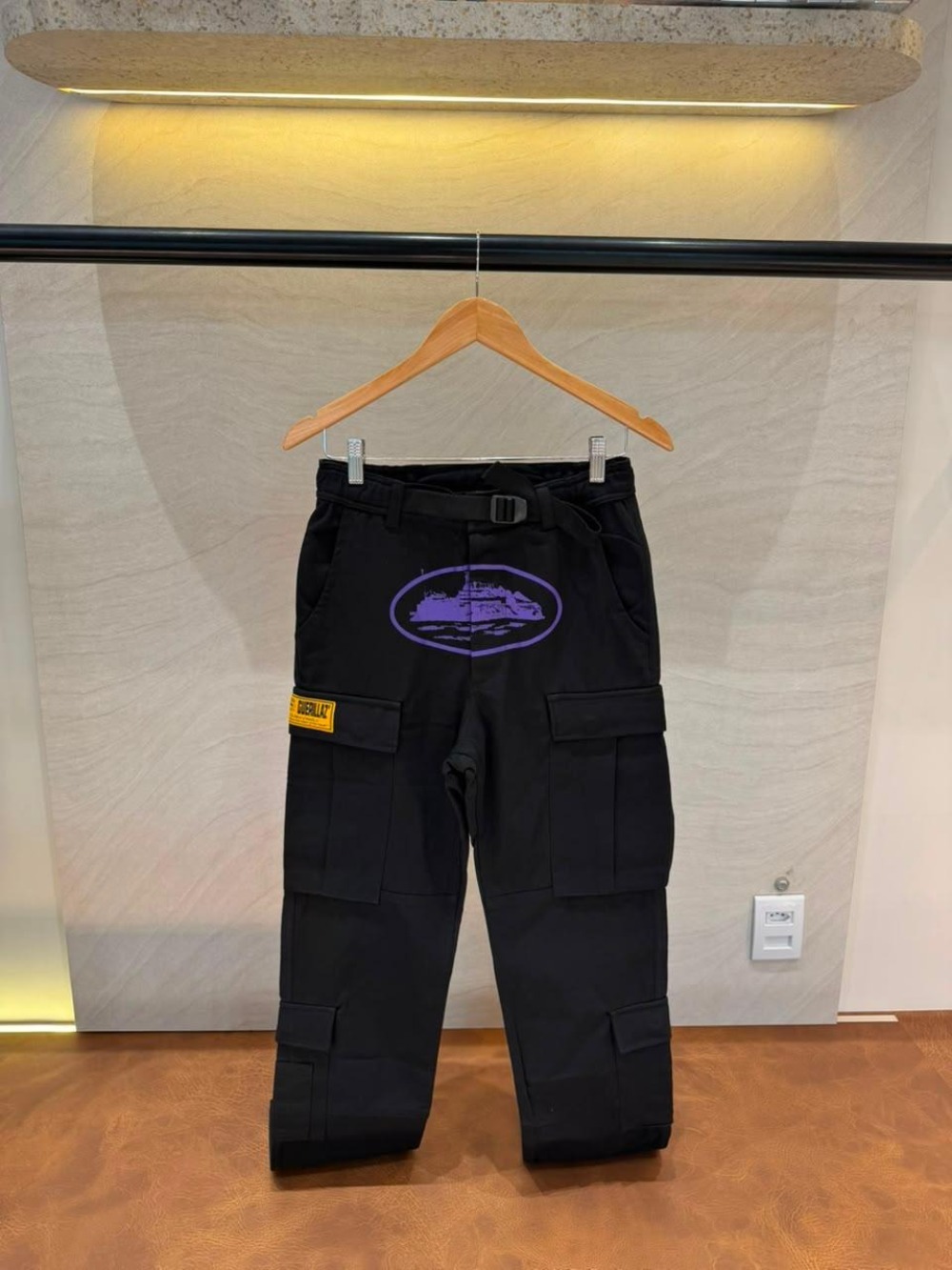 Calça Corteiz Cargo Guerrilaz Black Purple — M, Novo