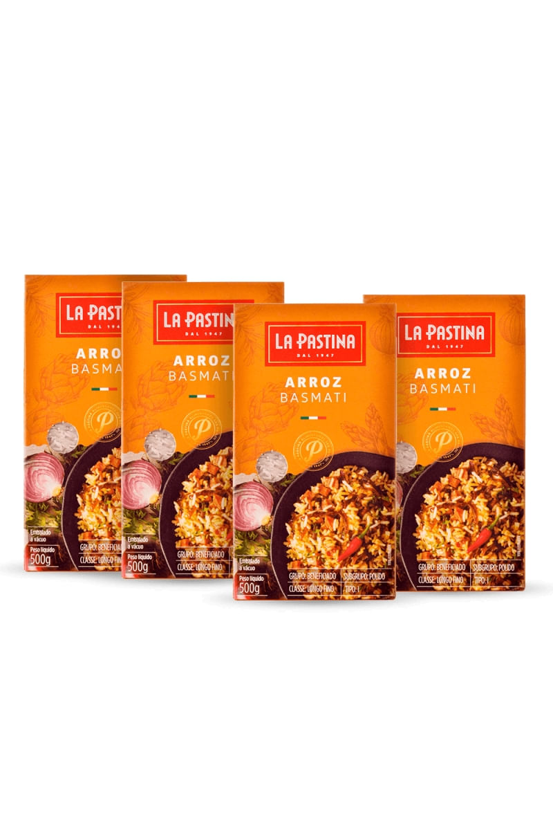 Kit 4 de Arroz Basmati 500g La Pastina