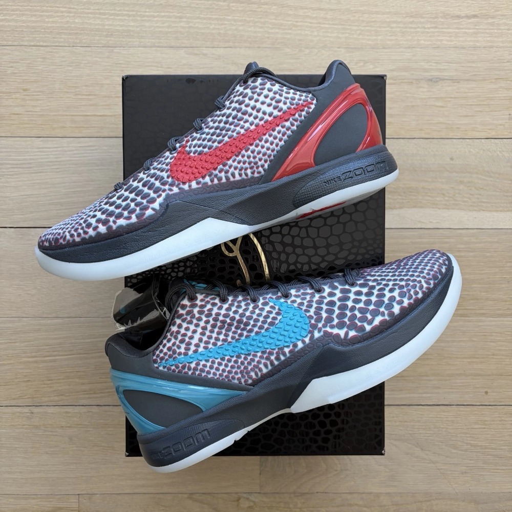 Nike Kobe 6 Protro 3D Dark Grey Chlorine Blue Daring Red — 44, Novo