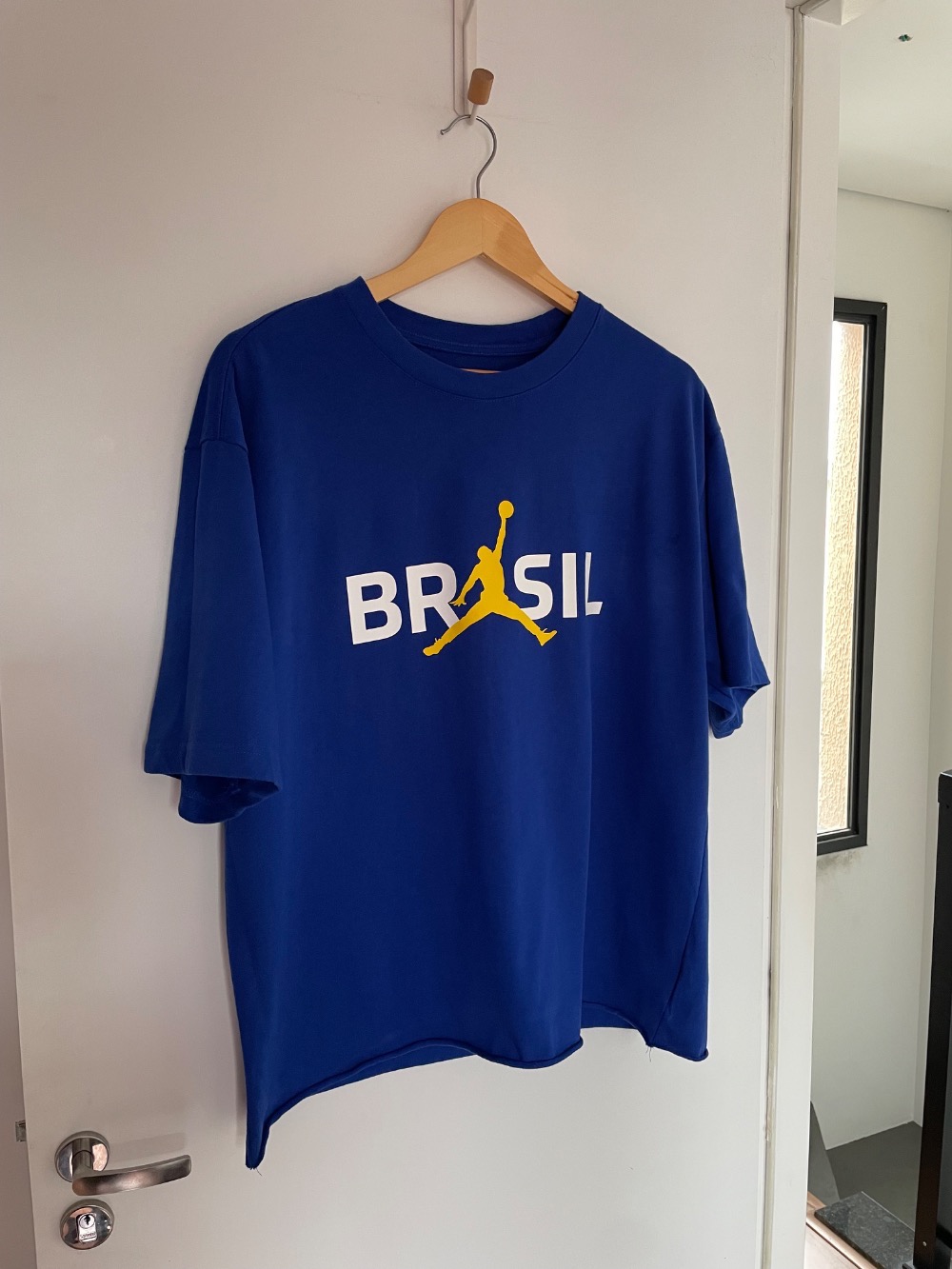 Camiseta Air Jordan Brasil Air 85 Crew Blue — G, Usado