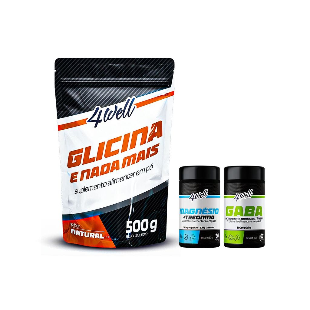 Kit Sono Profundo Magnésio Treonato + GABA + Glicina 500g