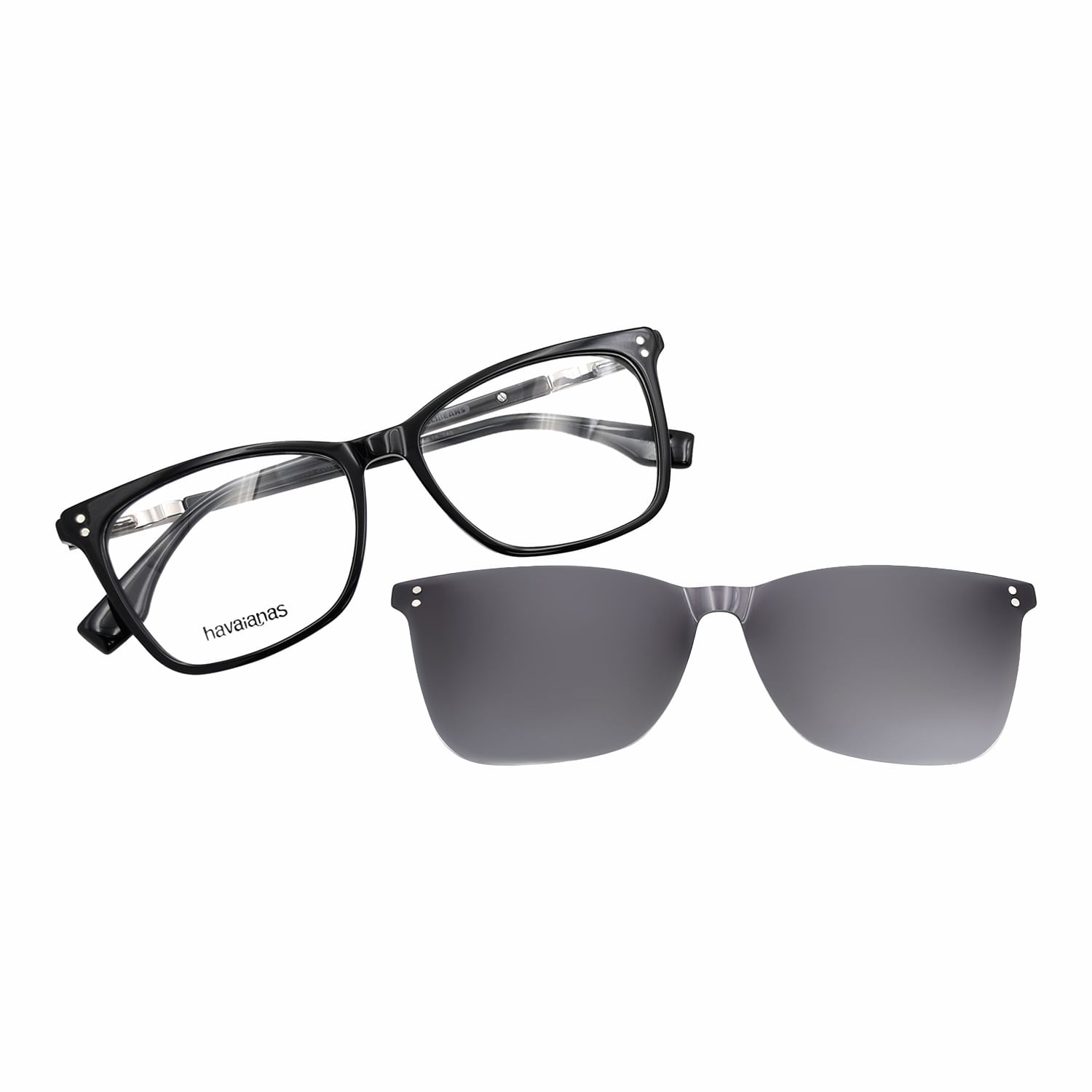 Armação Para Óculos de Grau Feminino Havaianas Multi Polarizado Degradê Preto ML.AC.0003.2001 M