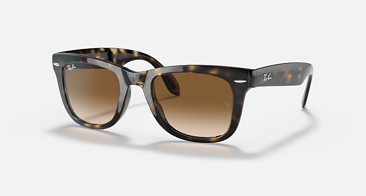 Ray-Ban Óculos De Sol Homem Wayfarer Folding Classic - Quadro Havana Claro Lente Marrom 50-22