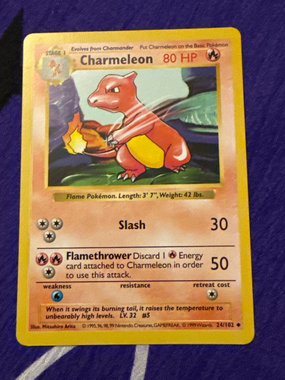 Charmeleon (24/102) Base Set Pokémon TCG — Lightly Played, Usado