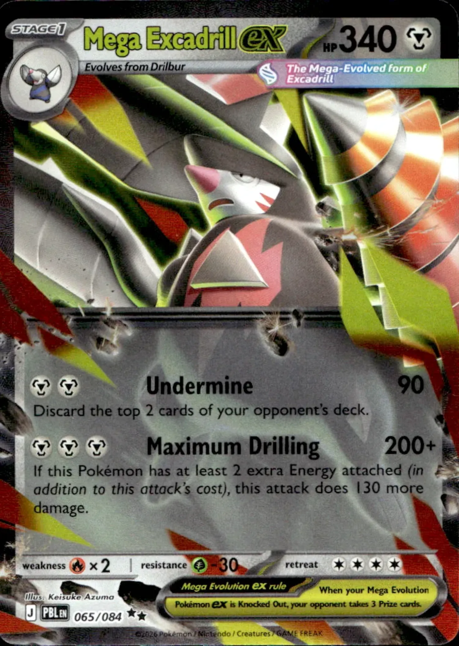 Mega Excadrill ex (65/84) Escuridão Absoluta Pokémon TCG — Near Mint, Novo